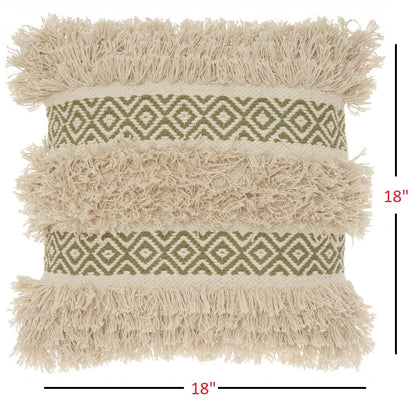 Sage Diamond Patterned Throw Pillow