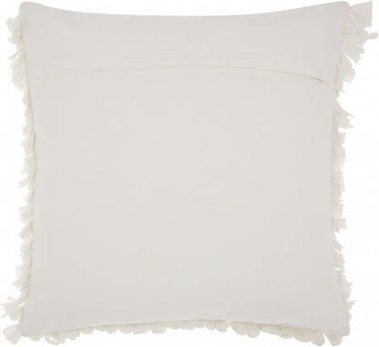 Loose Luscious Shag White Throw Pillow