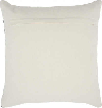 Navy Blue And Ivory Chevron Pattern Throw Pillow