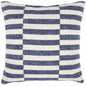 Navy Blue And Ivory Irregular Stripes Throw Pillow