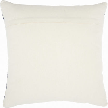 Navy Blue And Ivory Irregular Stripes Throw Pillow