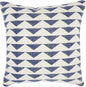 Navy Blue And Ivory Triangles Throw Pillow