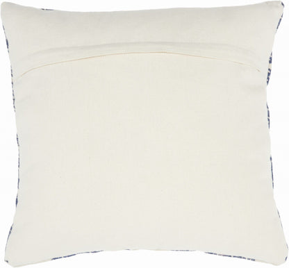 Navy Blue And Ivory Triangles Throw Pillow