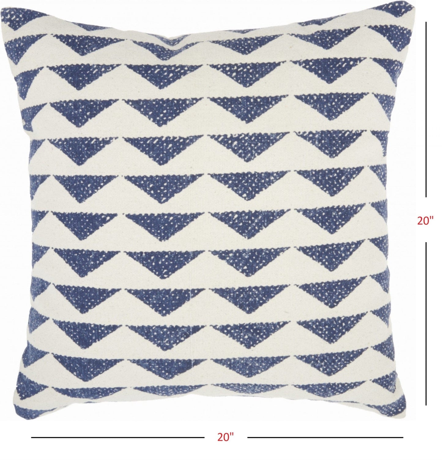 Navy Blue And Ivory Triangles Throw Pillow