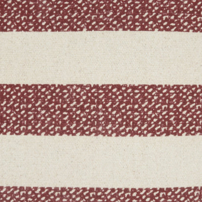 Red And Ivory Stripes Throw Pillow