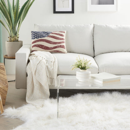 Vintage Americana Distressed Flag Lumbar Pillow