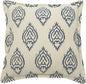 Indigo And Beige Medallion Throw Pillow