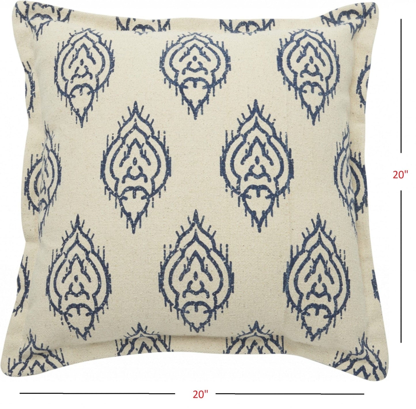 Indigo And Beige Medallion Throw Pillow