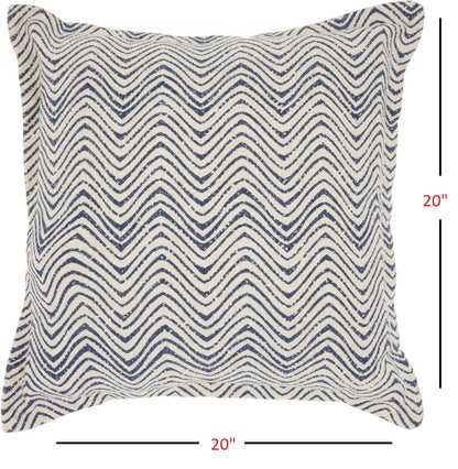 Indigo And Ivory Waves Throw Pillow