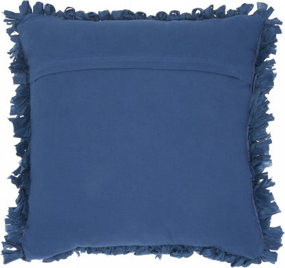 Loose Luscious Shag Dark Blue Throw Pillow