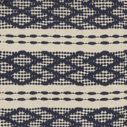 Navy And Ivory Textured Throw Pillow