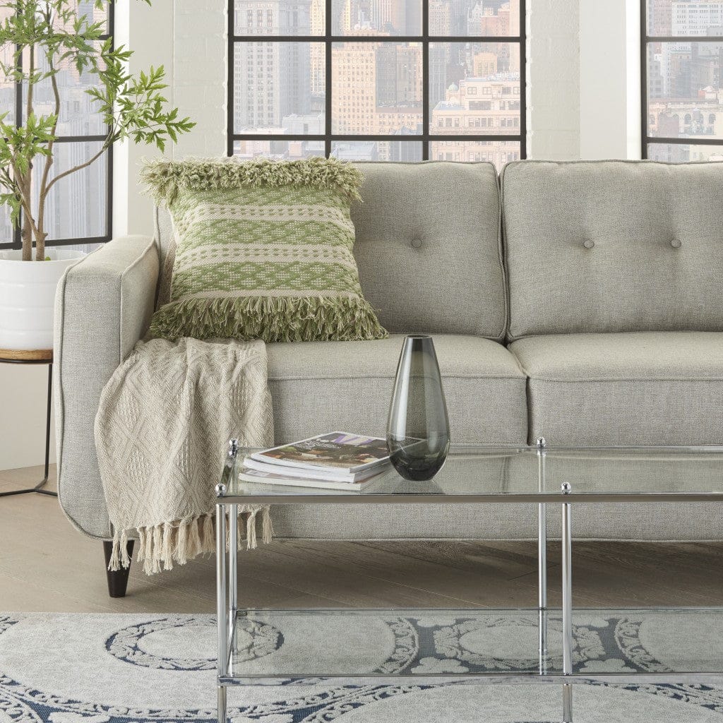 Sage And Ivory Textured Throw Pillow