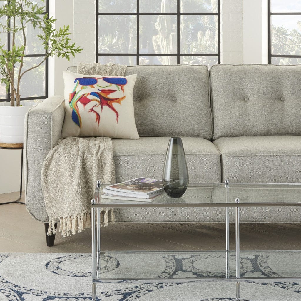 Contemporary Girl Printed Throw Pillow