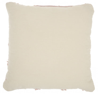 Floral Textured Pink And White Throw Pillow