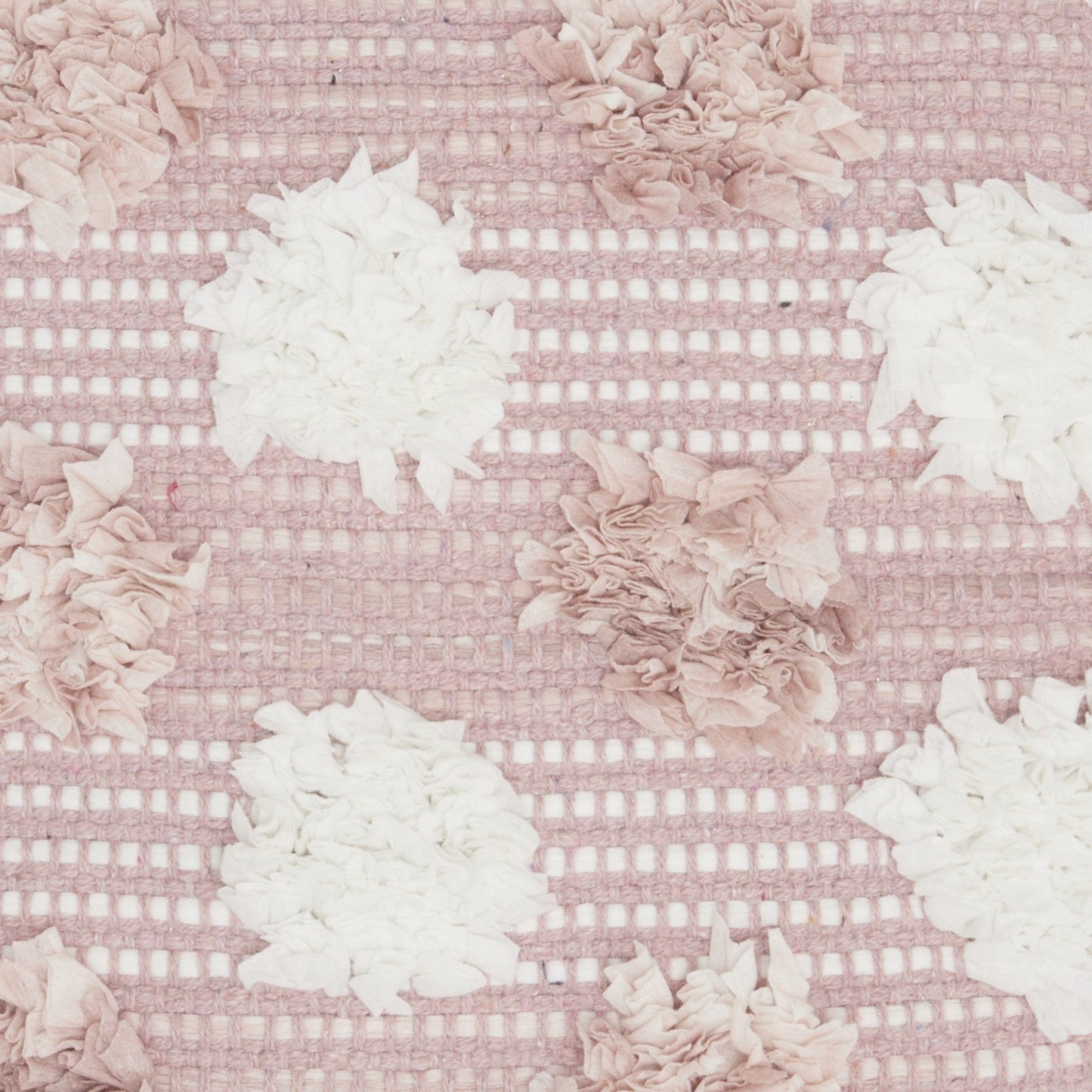 Floral Textured Pink And White Throw Pillow