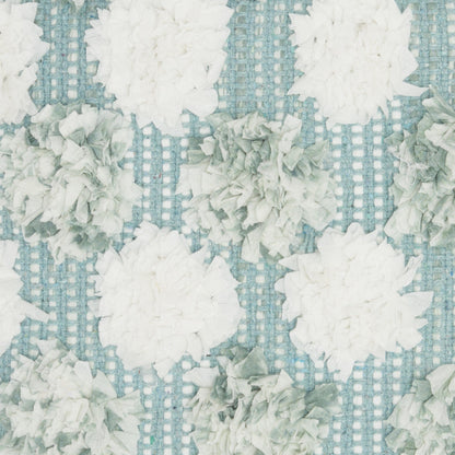 Floral Textured Blue And White Throw Pillow