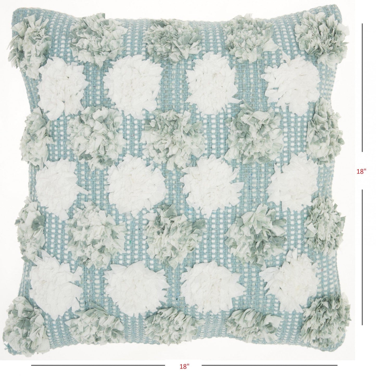 Floral Textured Blue And White Throw Pillow