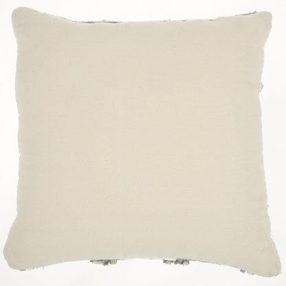 Floral Textured Gray And White Throw Pillow