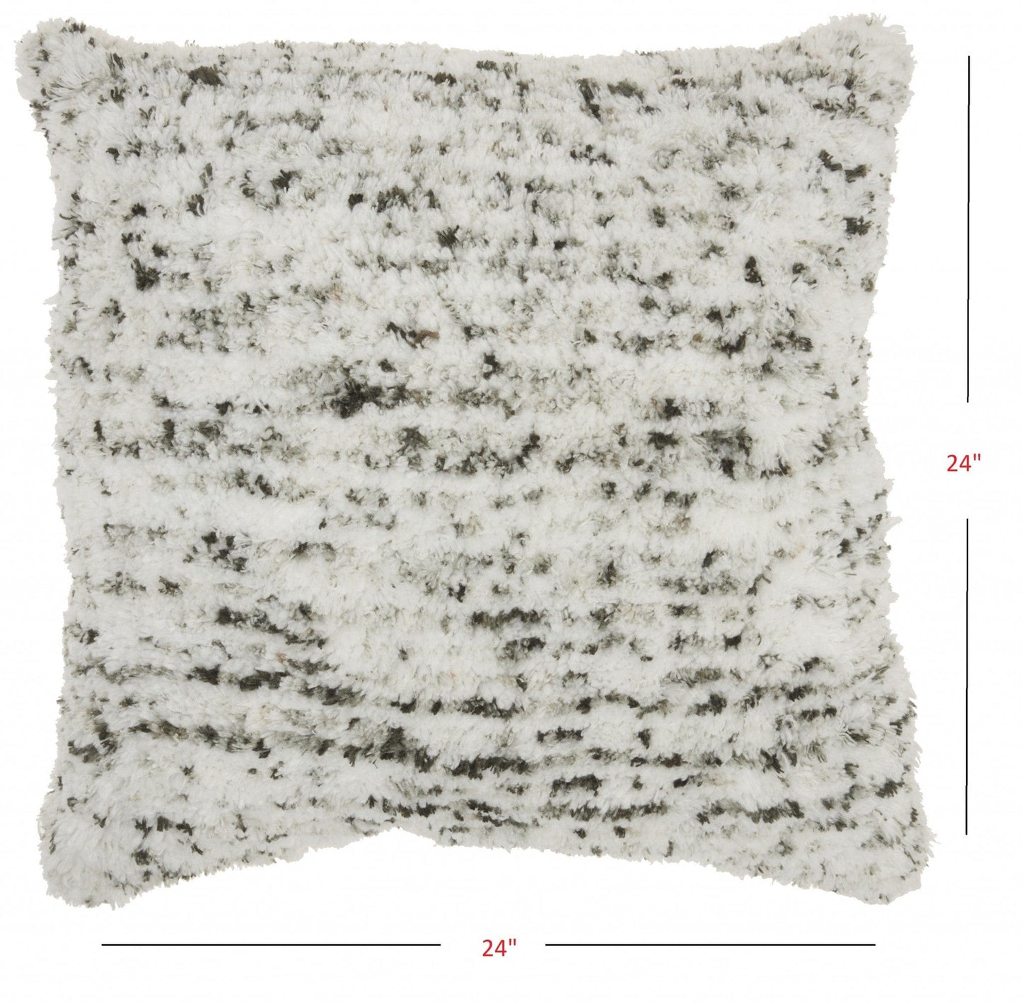 Soft Shaggy Gray And White Spotted Throw Pillow