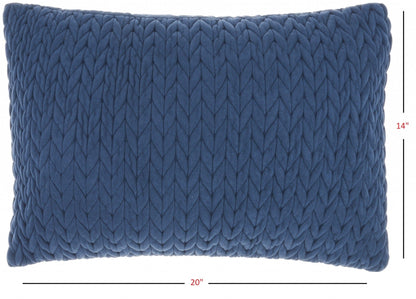 Blue Chunky Braid Lumbar Pillow
