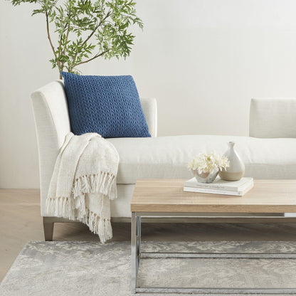 Blue Braided Chevron Throw Pillow