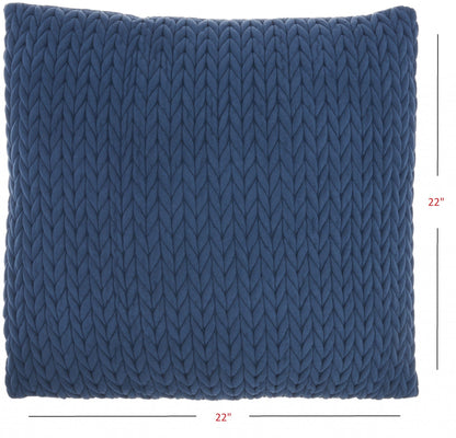Blue Braided Chevron Throw Pillow