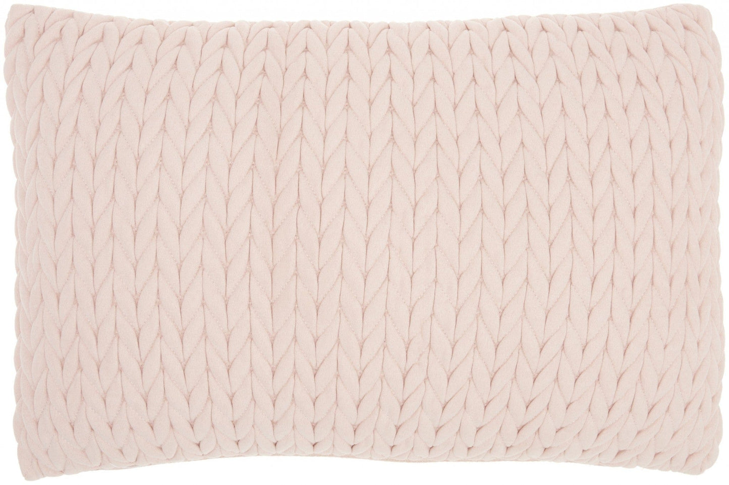 Blush Pink Chunky Braid Lumbar Pillow