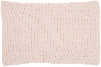 Blush Pink Chunky Braid Lumbar Pillow
