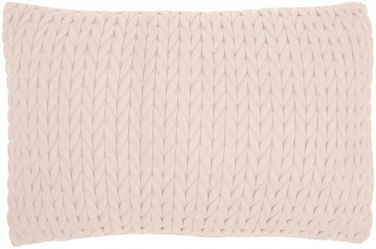 Blush Pink Chunky Braid Lumbar Pillow