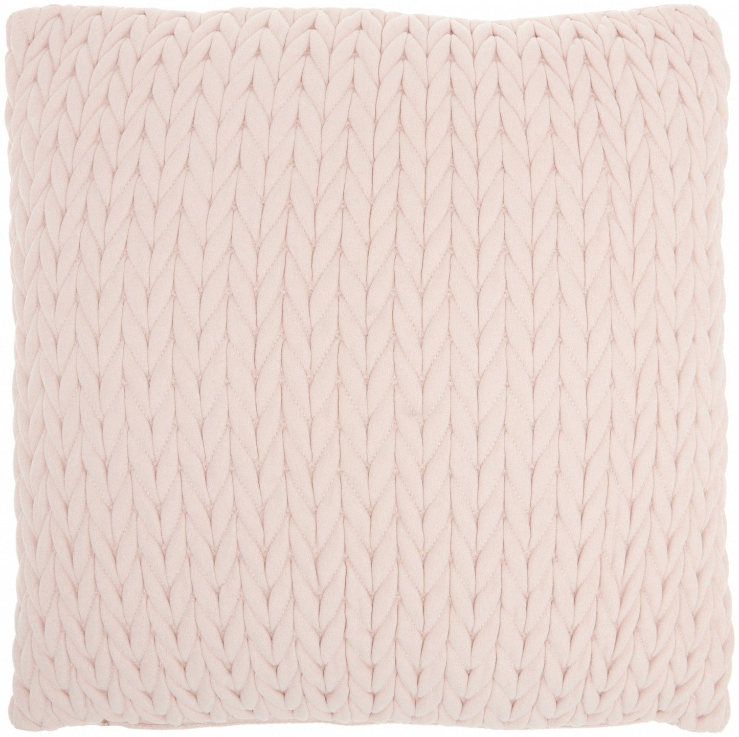 Blush Pink Chunky Braid Throw Pillow