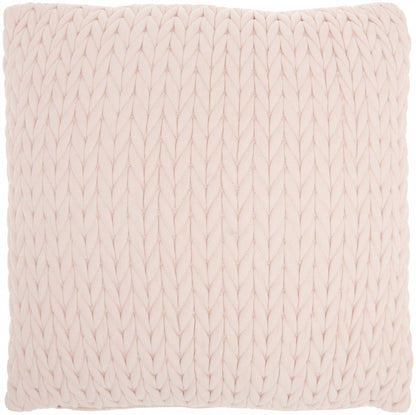 Blush Pink Chunky Braid Throw Pillow