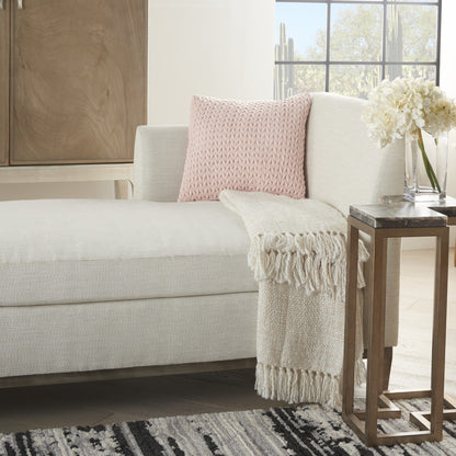 Blush Pink Chunky Braid Throw Pillow