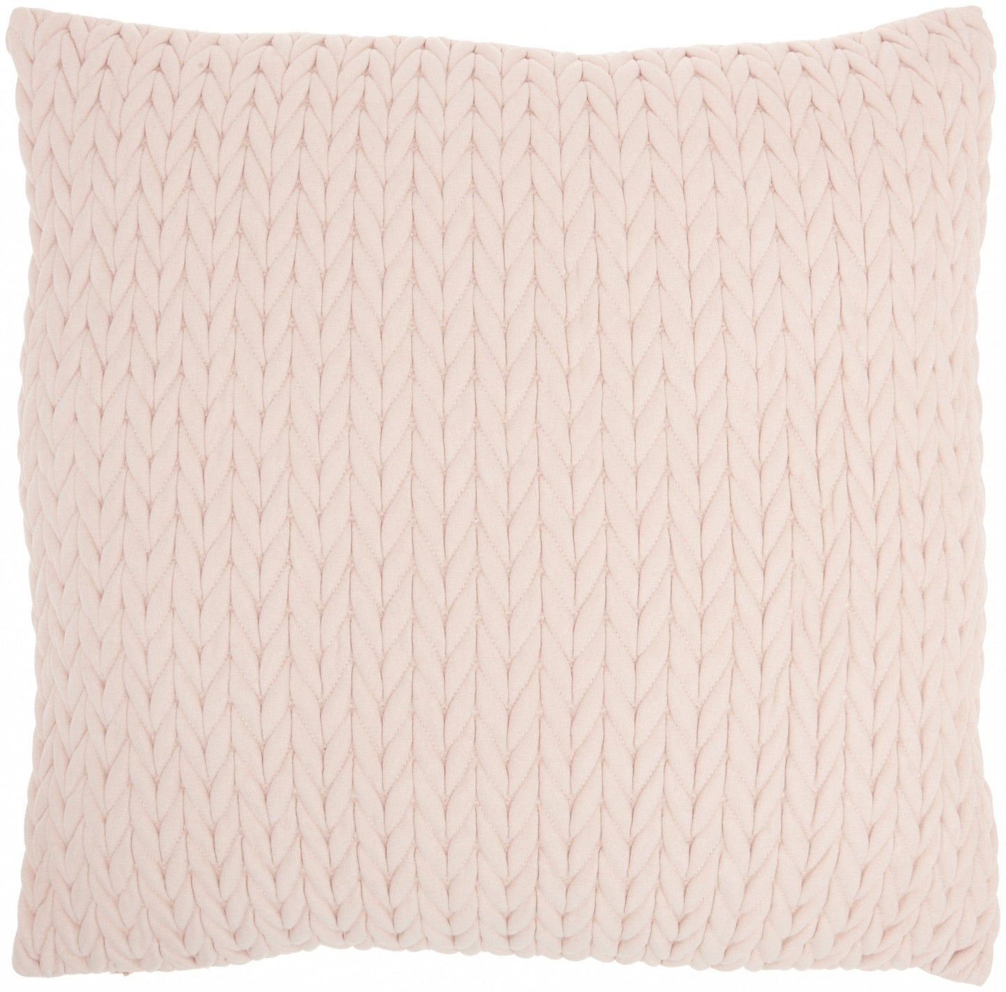 Light Pink Braided Chevron Throw Pillow