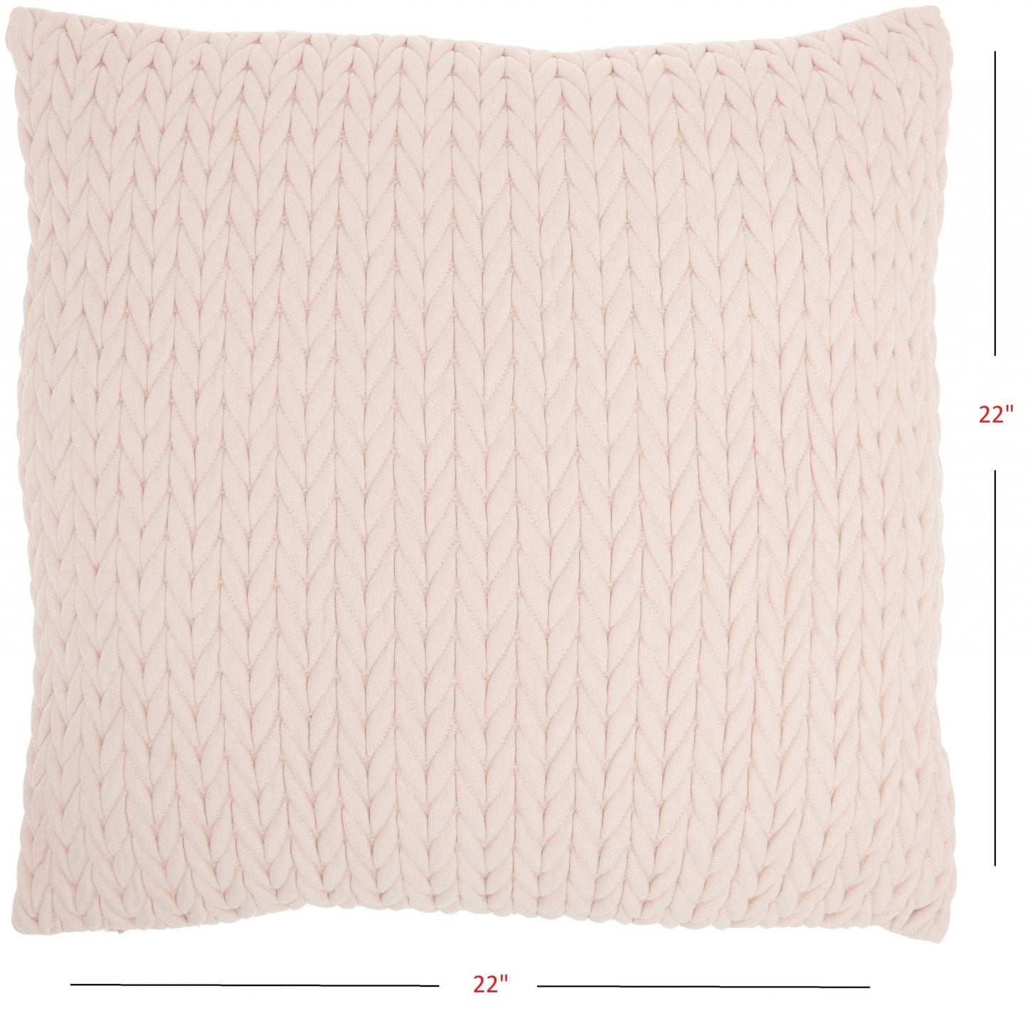 Light Pink Braided Chevron Throw Pillow