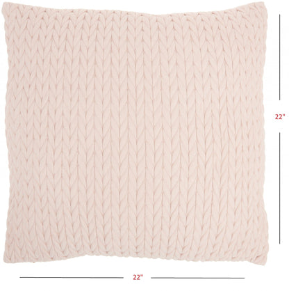 Light Pink Braided Chevron Throw Pillow