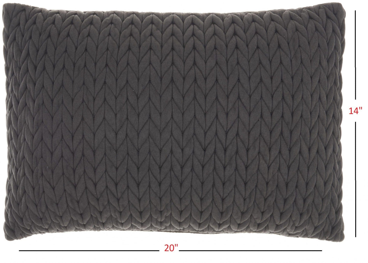 Charcoal Chunky Braid Lumbar Pillow