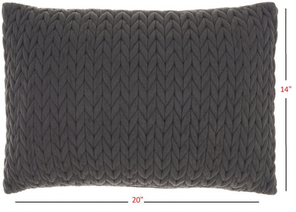 Charcoal Chunky Braid Lumbar Pillow
