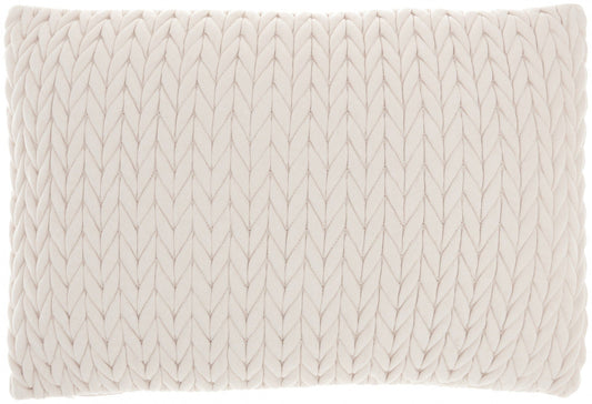 Ivory Chunky Braid Lumbar Pillow