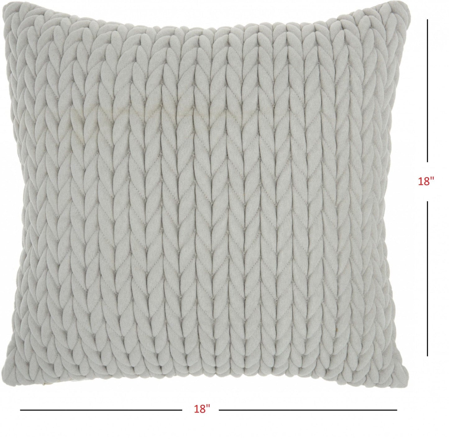 Light Gray Chunky Braid Throw Pillow