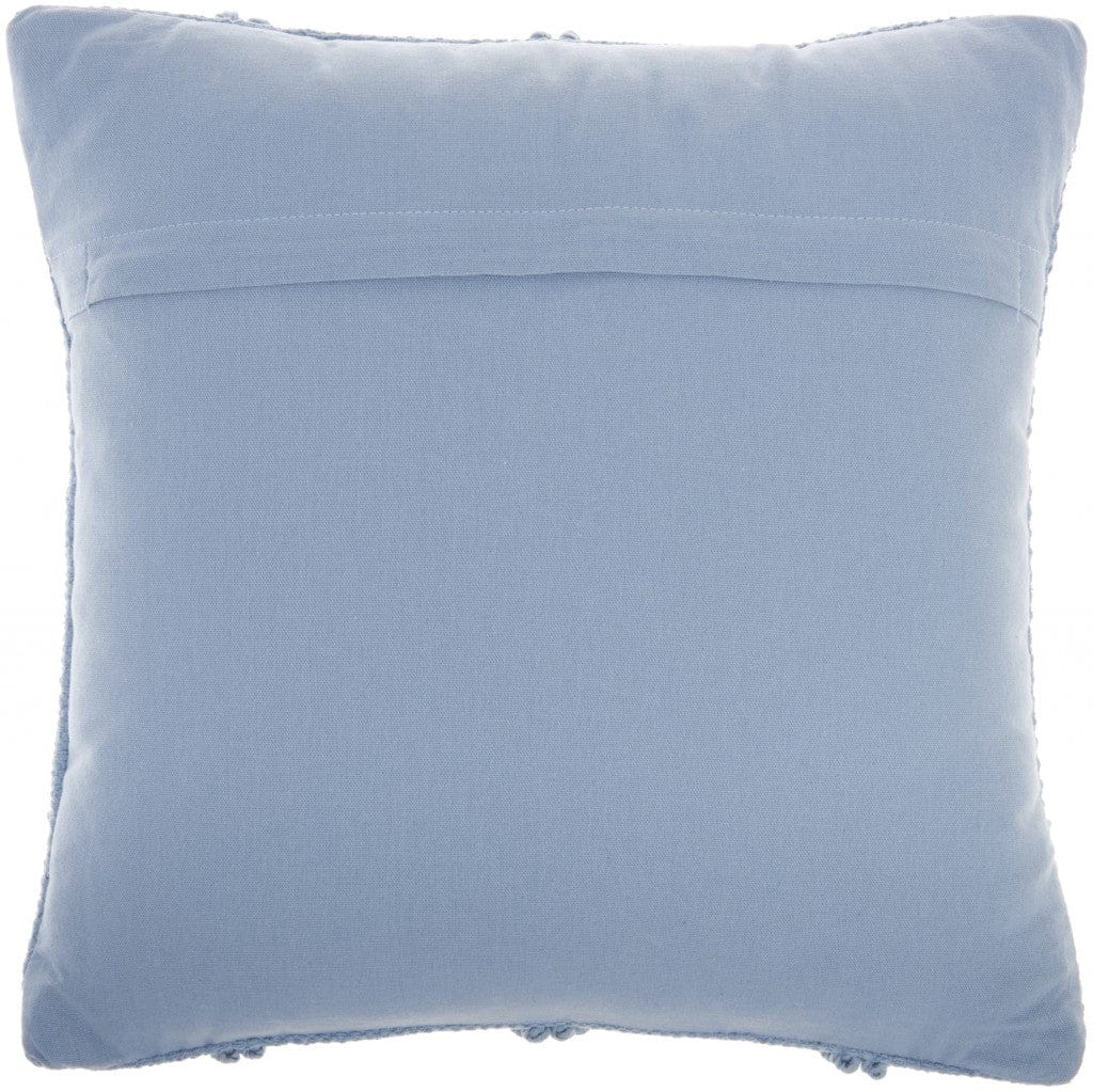 Soft Blue Textured Lattice Throw Pillow