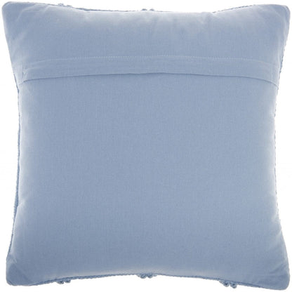 Soft Blue Textured Lattice Throw Pillow
