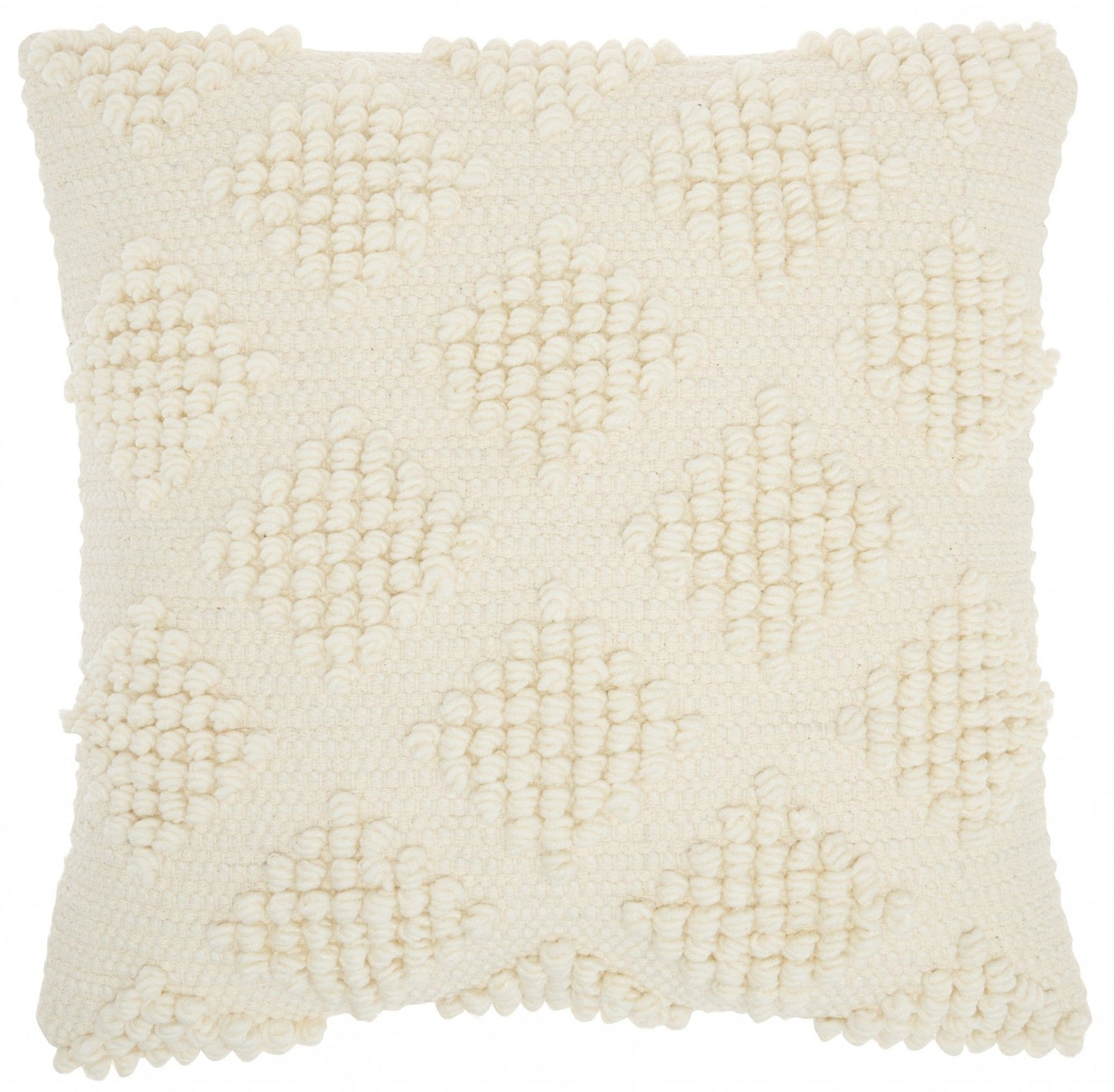 Ivory Textured Diamonds Throw Pillow