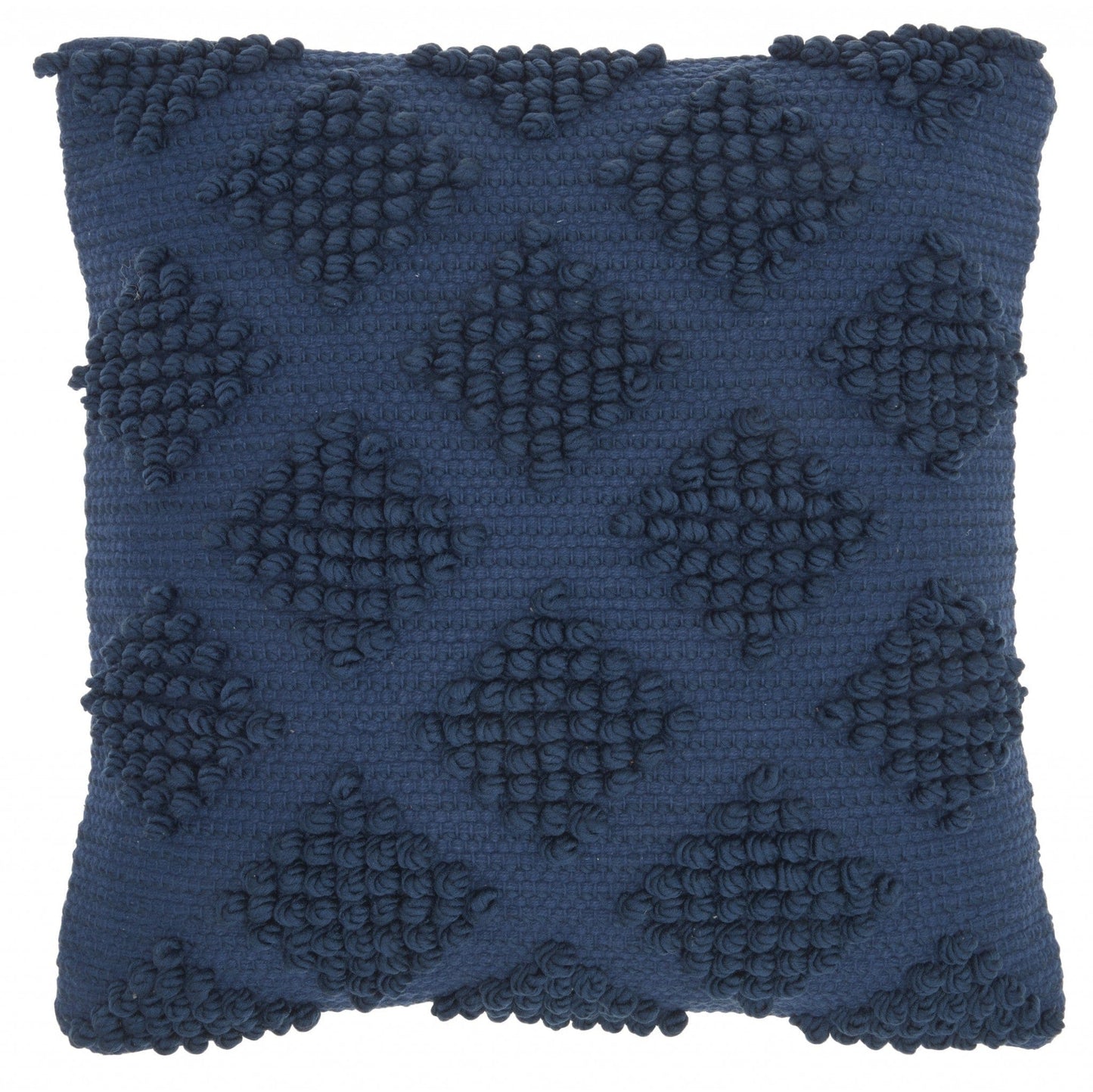 Navy Blue Textured Diamonds Throw Pillow