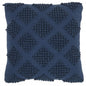 Navy Blue Textured Diamonds Throw Pillow