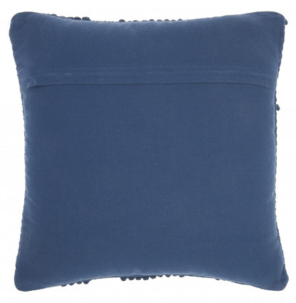 Navy Blue Textured Diamonds Throw Pillow