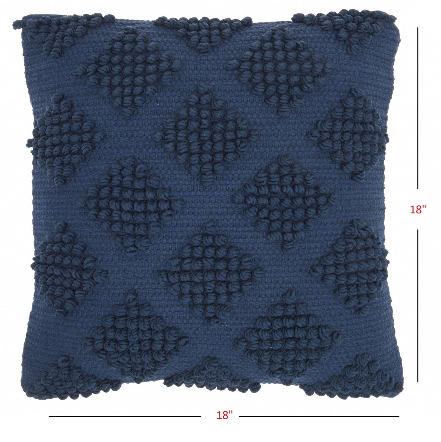 Navy Blue Textured Diamonds Throw Pillow