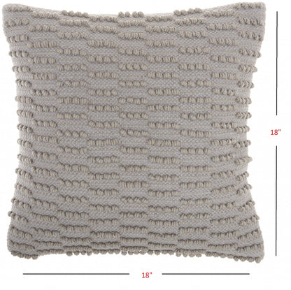 Light Gray Textured Broken Stripes Throw Pillow