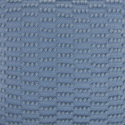 Ocean Blue Textured Broken Stripes Throw Pillow