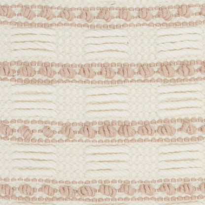 Blush And Ivory Textured Stripes Throw Pillow