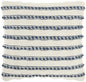 Navy Blue And Ivory Textured Stripes Throw Pillow